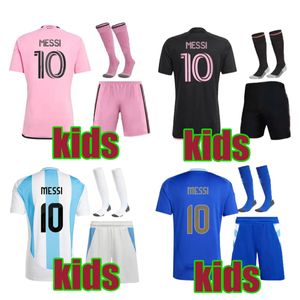 키즈 풋볼 키트 24 25 메시스 축구 유니폼 2024 2025 아기 축구 셔츠