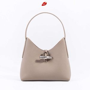 Factory Source High Quality Handbags Is Spring and Summer 2024 New Star Slub Button Bag Tiktok Kwai Live Broadcast Litchi Grain Cowhide Armpit