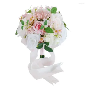 装飾的な花美しいハンドヘルド人工花バンチ花嫁結婚式の宴会のためのセット