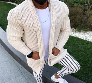 Ubrania zimowe ciepły sweter Płaszcz Kieszenie Przypadkowe mężczyzn Swater TRICOT Cardigan Autumn Knited Sweter Casaco Masculino Hombre12557260