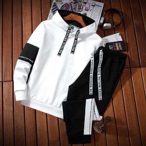 Sonbahar En Popüler Marka Takip Kapşonlu Kazak ve Jogger Pants Klasik Erkekler/Kadın Günlük Günlük Spor Hoodie Jogging Suit G1215