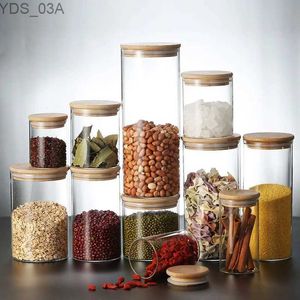 Storage Bottles Jars Storage Jar Food Container Glass Jars Kitchen Storage Organizer Mason Candy Box With Lid Tea Cookie Jar Kitchen Jars For Spices 240327