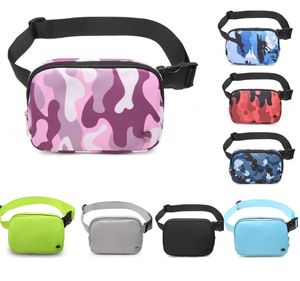 Luxurys Lu Fanny Pack överallt Beltpåse Designer Väskor Chest Yoga Bag Bumbag Nylon Womens Mens Outdoor Fleece Shoulder Crossbody Midjepåsar med märken Logo plånbok