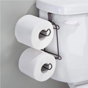 Holders Hanging Toilet Roll Paper Shelf Metal Tissue Holder Towel Hanger Rack Hook Holder Organizer for Kitchen Bathroom Cabinet Door