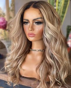 Transparent HD spetsar ljust blå färg Deep Wave Virgin Full Nuticle Rustat Human Hair13x4 Spets Front Wigs