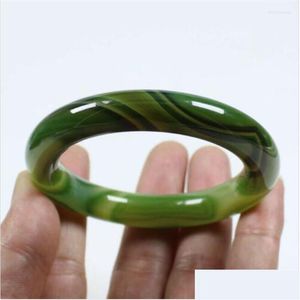 Bileklik 56mm Sertifikalı Doğal Sınıf Kalsedon MTI-Renk Jadeite Bilezik Damla Teslimat Takı Mücevherleri Ottkw