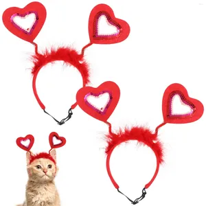 Dog Apparel Band Delicated Valentine'S Day Pet Heart Shaped Hair Adorable Hairpin Party For Accessories