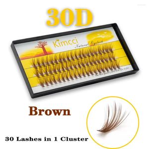 Falska ögonfransar 30D BROWN 60 BUNDLAR Mink Eyelash Extension Natural 3D Russian Volume Faux Individual Cluster Lashes Makeup Cilios