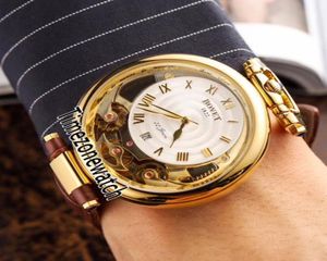 Мужские часы Bovet Amadeo Fleurier Grand Complications Virtuoso Skeleton с автоматической датой, желтое золото, золотой циферблат, коричневая кожа, часовой пояс7932738