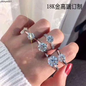 925 Sterling Silver Fashion Diamond Ring Female Mosang Stone 30 Points 60 Enkelt förslag Bröllopsduva ägg