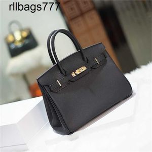 Handbag Genuine Designer Leather Bk Top Layer Cowhide Lichee Pattern Handmade Premium High Volume Togo Temperament Women's