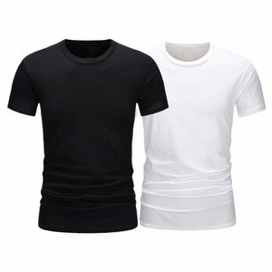 Cott T-shirt Solid Color Loose Tshirt Men Summer Breattable T Shirt Women Casual Sportswear Unisex Gym Fitn Tees M6xi#