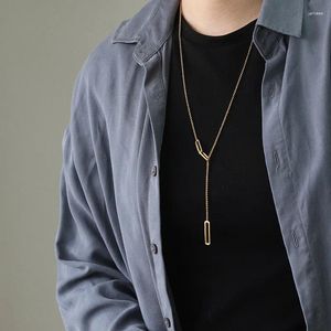 Pingentes Amaiyllis 18k ouro simples camisola geométrica cadeia y colar para casal jóias longas