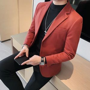 Mens Spring High Quality Casual Jacket/Mens Ultra Thin Set Fashion Business Set Solid Color Office Dress S-4XL 240327