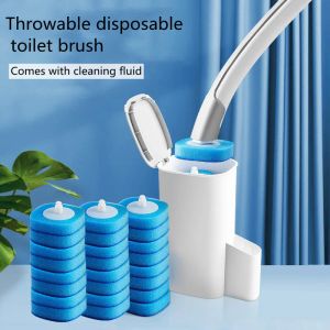 Holders Disposable toilet brush cleaner with long handle bathroom cleaning brush with replaceable brush head toilet accessories