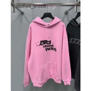 Homens Suéteres Outono / Inverno Balencigs Versão Hoodie Mens Moda Home Designer Hoodies 2024 Paris Marca Família Pintados à Mão Graffiti Casal SKK8