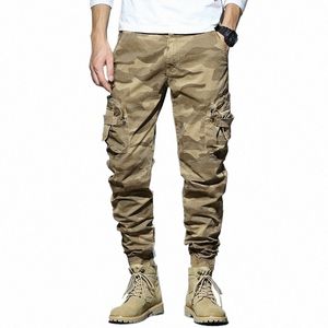 Caayu Joggers Cargo Pants Men Casual Hiphop MultiPocket Calças masculinas Sweatpants Streetwear Tactical Track KhakiCamoue Calças V4TU #