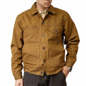 red Tornado Waxed Canvas Cruiser Jacket Water Resistant Red Style Men's Work Outerwear R0OJ#