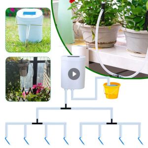 Kits Garden Automatisk vattningspump Laddningsbar Intelligent Controller Inomhusväxter DRIP Bevattningsanordning Vattenpump Timersystem