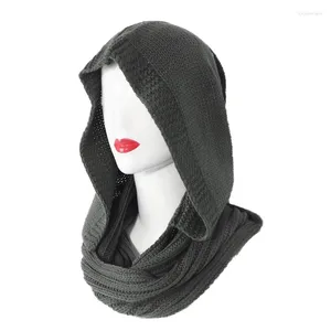 Schals 2024 Winter Frauen Dicke Zopfmuster Gerippt Für Unendlichkeit Kreis Loop Schal Slouchy Lose Beanie Hut Winddicht Schädel Kappe schal