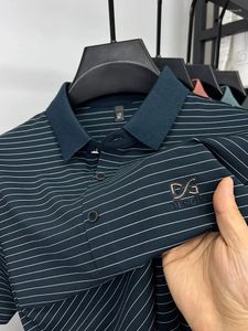 Erkek Polos High End Marka Moda Baskılı Kısa Kollu Polo Gömlek Yaz İşi Sıradan Çizgili Tişört Rahat ve Serin Üst