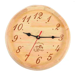 ウォールクロックサウナ木製時計室装備装飾タイマーハンギングスチームリロイジページデジタル