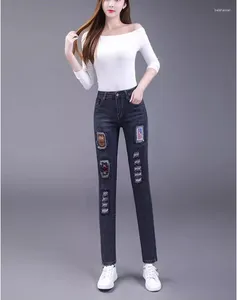 Kvinnors jeans Autumn Winter Fashion Casual Plus Size Elastic Stretch Cotton Brand Kort kvinnliga kvinnor Girls Pencil