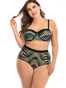 Mulheres Swimwear Sexy Biquinis Conjuntos Grande Tamanho 5XL Mulheres Grande Peito Push Up Underwire Cintura Alta Maiô Banheira Duas Peças Tankini