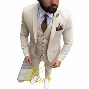 Erkek için elbise Busin resmi üç parçalı takım elbise ceket pantolon düğün damat smokin ince fit blazer l0e1#