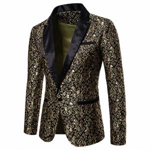 Mäns blommor Party Dr Suit Stylish Dinner Jacket Wedding Blazer Prom Tuxedo Casual Busin Mönster LG Sleeved Lapel Suits Y7ZL#