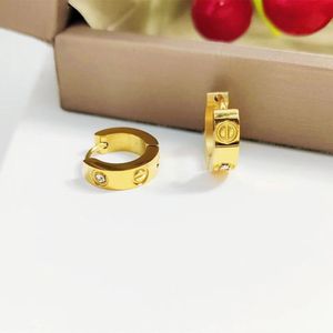 Brincos femininos de designer, brincos de alto polimento para meninas, brincos sólidos de aço inoxidável 18k, ouro, prata, rosa, para mulheres, joias de festa de casamento