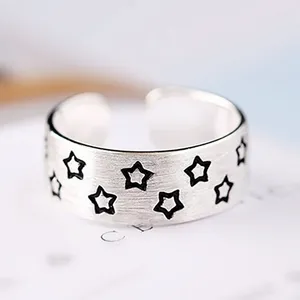 Cluster Rings Style Geometric Star For Women Couple Open Adjustable Design Vintage Handmade Jewelry Gifts