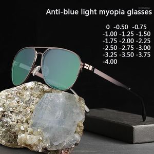 Fashion Sunglasses Frames -1 -1 5 -2 -2 5 -3 -3 5 -4 -4 5 Retro Metal Big Frame Myopia Spectacles Glasses For Women And Men Classi221s