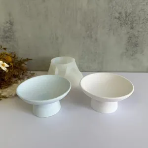 Estatuetas decorativas diy bandeja de armazenamento oval molde de silicone vaso de flores base artesanato fazendo gesso resina epóxi prato moldes de fundição casa