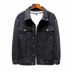 2022 New Autumn And Winter High Quality Cott Denim Jacket Men Casual Solid Color Lapel Jeans Jacket Men Quality Mens Jackets V79E#