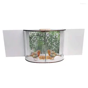 Other Bird Supplies Indoor Window Feeder 180 Degree Panoramic View Of The On Windowsill Easy Clean Proof Removable Top