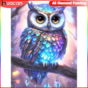 Stitch Huacan Diamond Painting Animal Owl Full/Round Mosaic Fantasy Cross Cross Stit Set Decor Regali