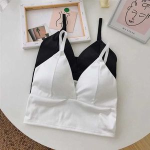 Damen-Tanktops, Camis, kabelloses Bralette-Häkeltop für Damen, sexy Satin-Top, Spaghetti-Schultergurt für Damen, T-Shirt-Schnitt mit Brustpolster, Camissol 24326