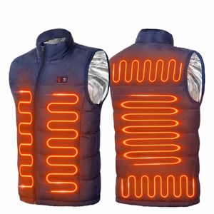 winter New 9 Areas Heated Vest Men USB Electric Heating Jacket Thermal Waistcoat Winter Hunting Outdoor Vest z1T1#