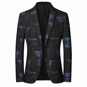 2022 New Men's Blazer Male Suit Jacket Fi Printing slim Busin Casual Blazer Men Clothing Wedding Suit BS106 X8FO#