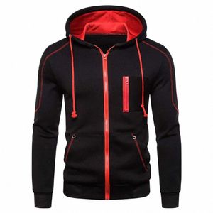 Herren Kapuzenmäntel Casual Zip Hoodie Sweatshirt Jacken Sportler Laufen Wandern Sportbekleidung Fleece Hoodie Jacke G9TC #