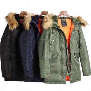 2023 Militar Plus Size Fur Hood Lg À Prova D 'Água À Prova de Vento Alasca Novo Inverno Parka Grosso Homens Outwear Casaco Casaco Grande Tamanho v9I9 #