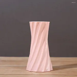 Vaser brytbeständig plastfärgad vas slät hållbar handgjorda blomma krukor container ornament matbord