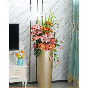 Vase Vase Descoration Flower Arrfiing人工床大きな軽い豪華なリビングルーム花柄セット