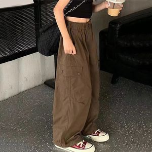 Nastolatki Polegi towarowe Dziewczęta luz swobodny moda spodnie dzieci fajne streetwearu kieszenie