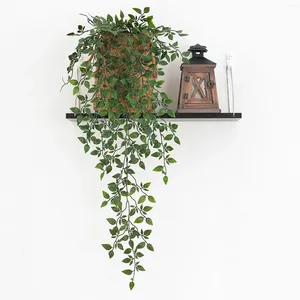 Fiori decorativi Vite finta Piante artificiali Viti Appeso a parete Durevole Verde 85 cm Decorazione di nozze Simulazione di plastica Rattan