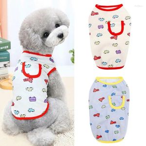 Dog Apparel Summer Pet Clothes Vest Shirt Cartoon Cars Pattern Cat T-Shirt For Dogs Puppy Cats Breathable SummerCostumes