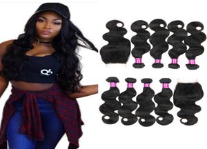 Brazilian Body Wave Hair Weaves Human Hair With Closure Brazilian Virgin Hair 3 4 Bundles With Closure4974497