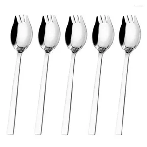 Colheres Eco amigável e não tóxico de aço inoxidável Spork Sopa Salada Colher Garfo Talheres Talheres Resistente à Corrosão Resistente