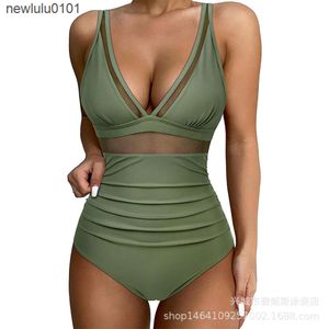 New high waisted jumpsuit for womens tight fitting sexy hollow out swimwear